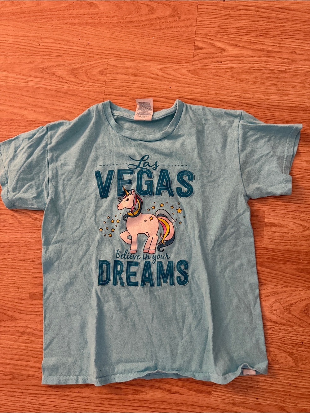 Kids Las Vegas Unicorn Dreams Graphic Tee - Light Blue